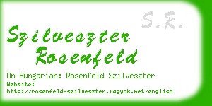 szilveszter rosenfeld business card